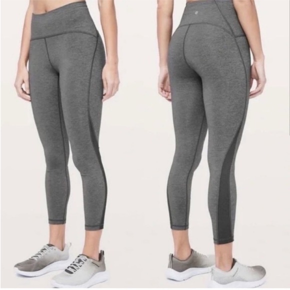 Lululemon Train Times 7/8 Pant 25” Heathered Black Size 2 - Picture 1 of 12